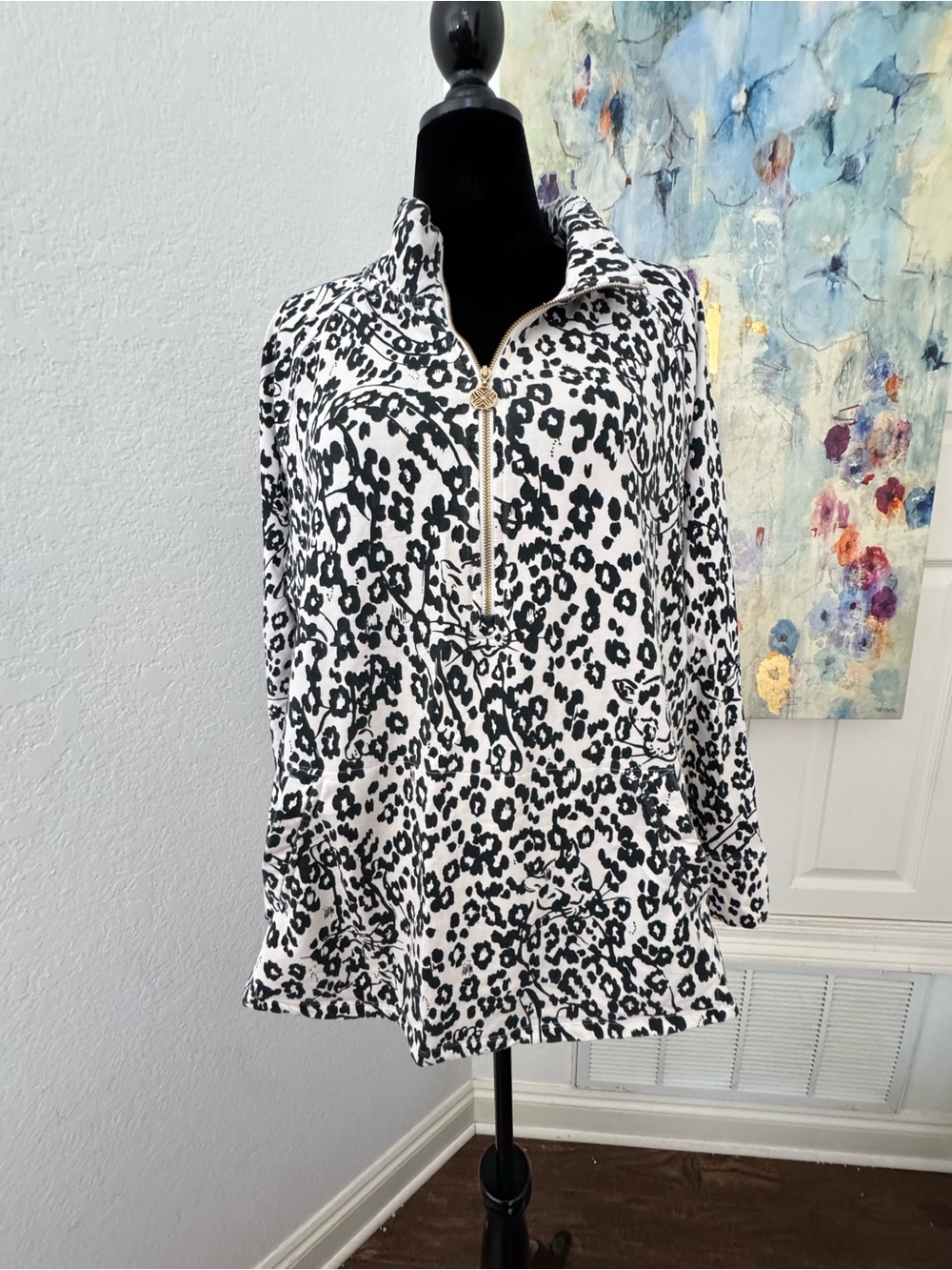 Lilly Pulitzer Sz XXL UPF 50+ Skipper Popover, Coconut Lets Pawty